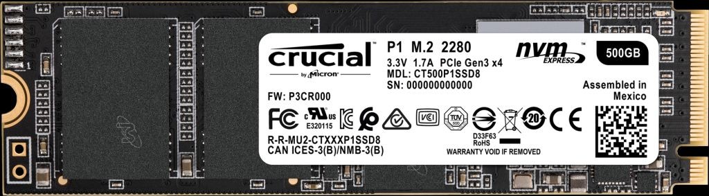 SSD 500GB Crucial P1
